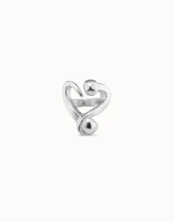 Open ring with a nailed heart