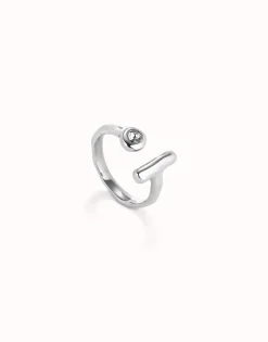 Open ring with white topaz