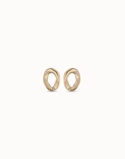 Oval link shape stud earrings