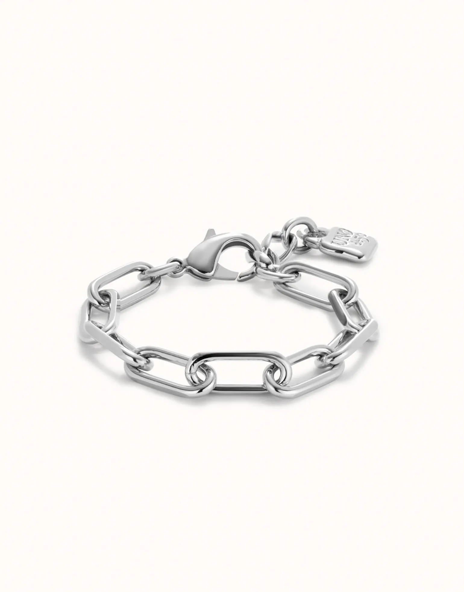 Paper clip link bracelet with padlock