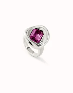Ring with pink crystal