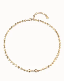 Short beaded chain charm necklace