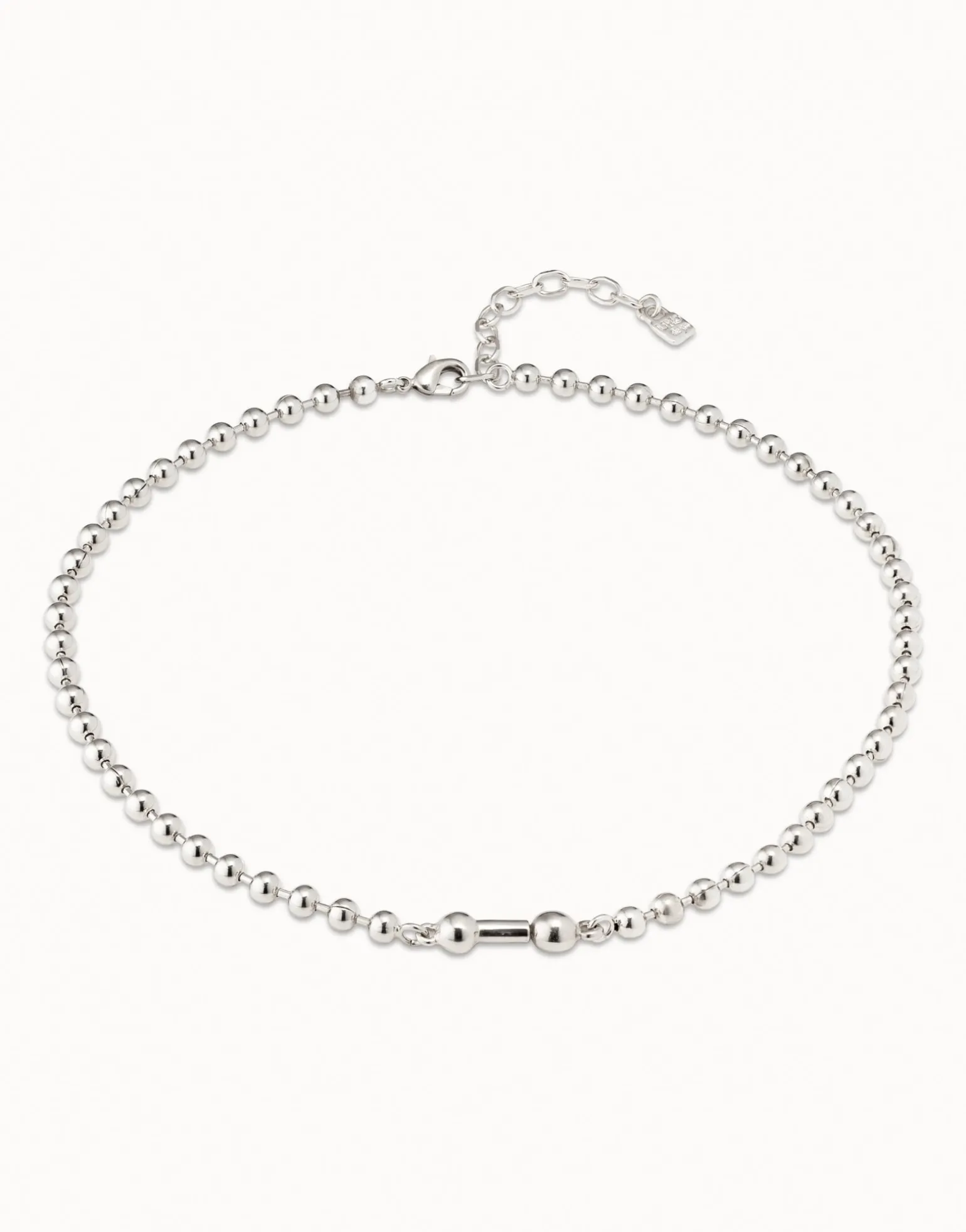 Short beaded chain charm necklace