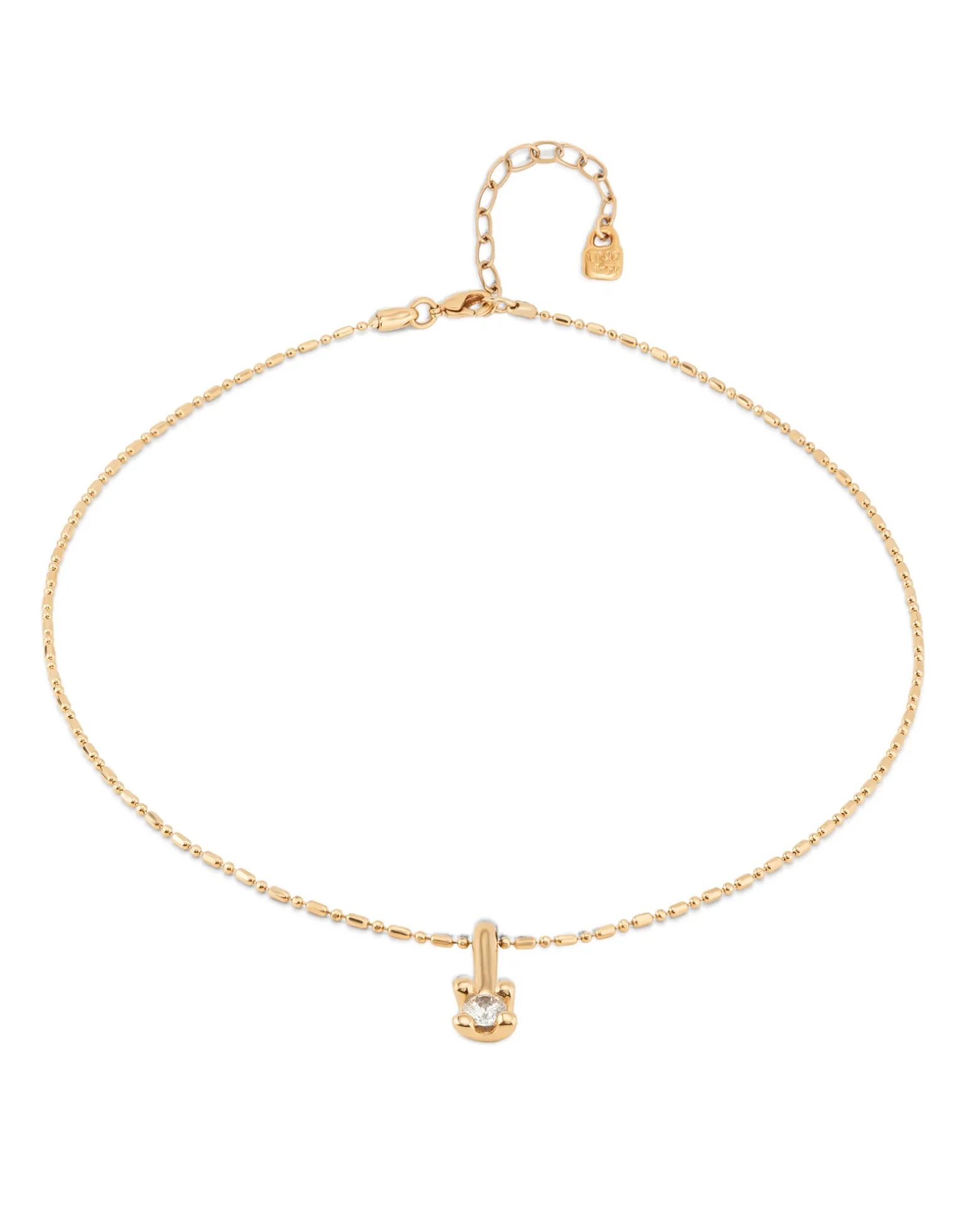 Short chain necklace with white cubic zirconia