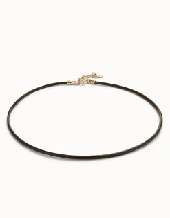 Short leather charm necklace
