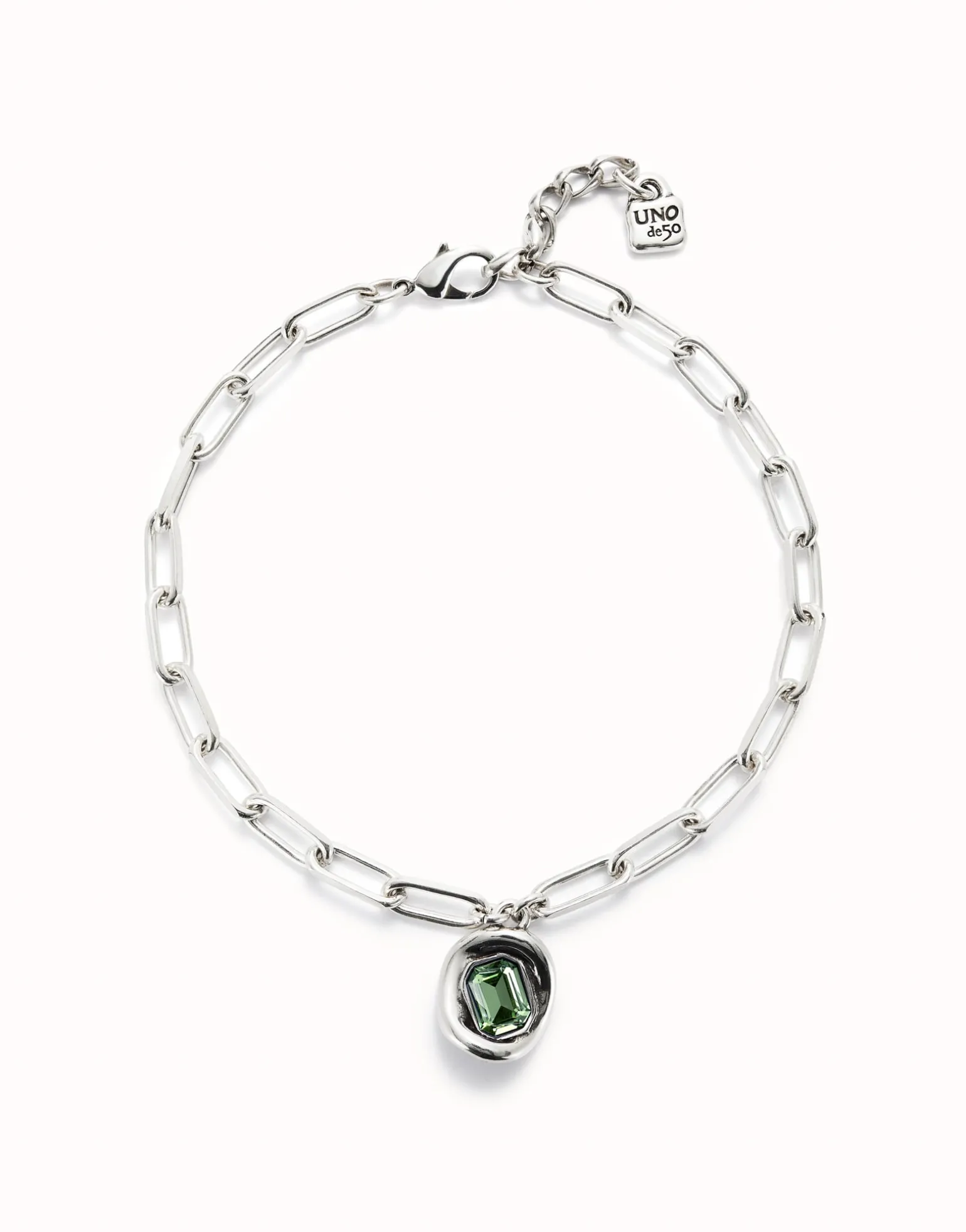 Short link chain pendant necklace turquoise crystal