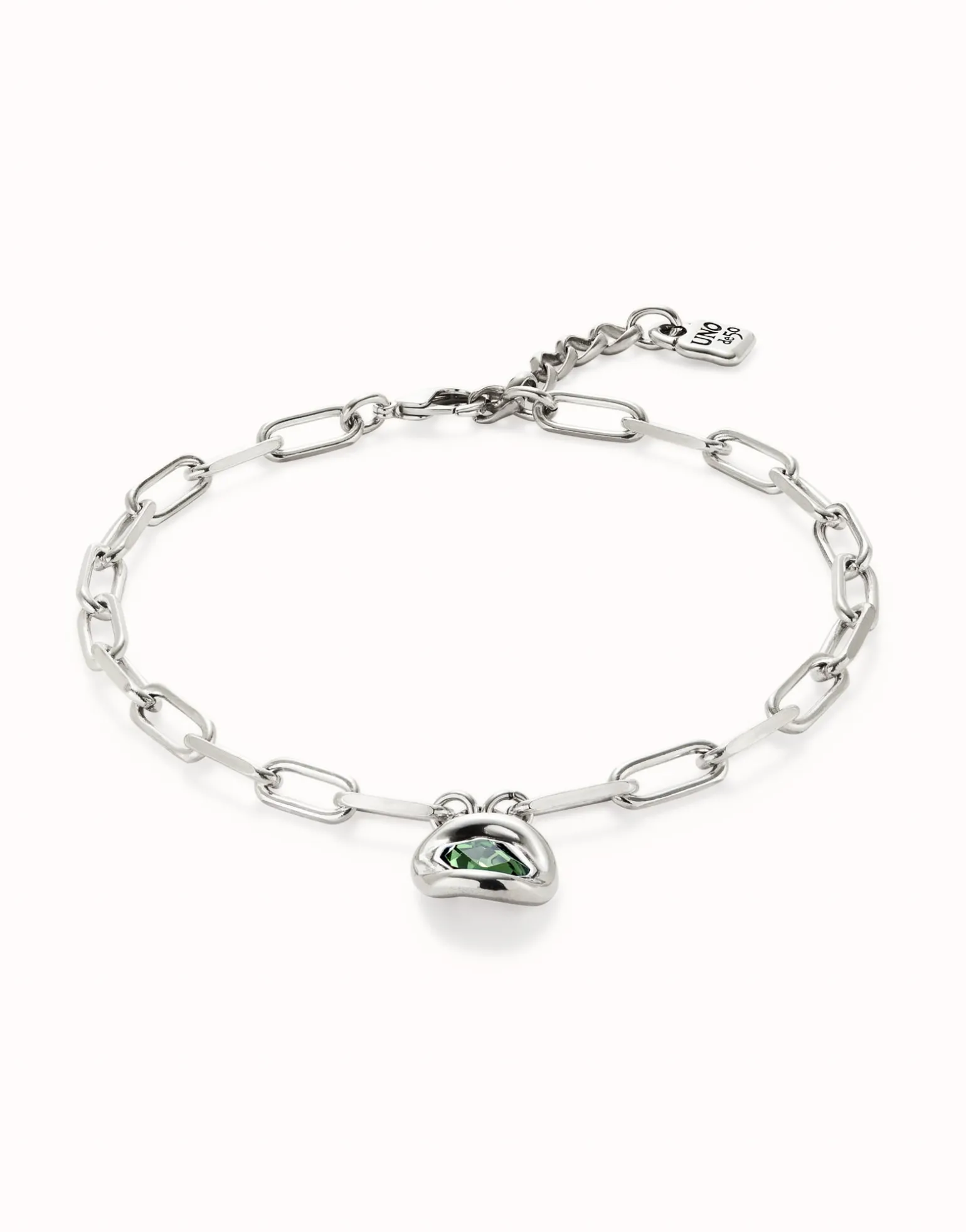 Short link chain pendant necklace turquoise crystal