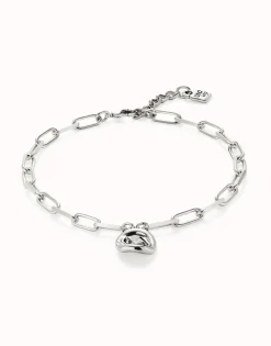 Short link chain pendant necklace white crystal