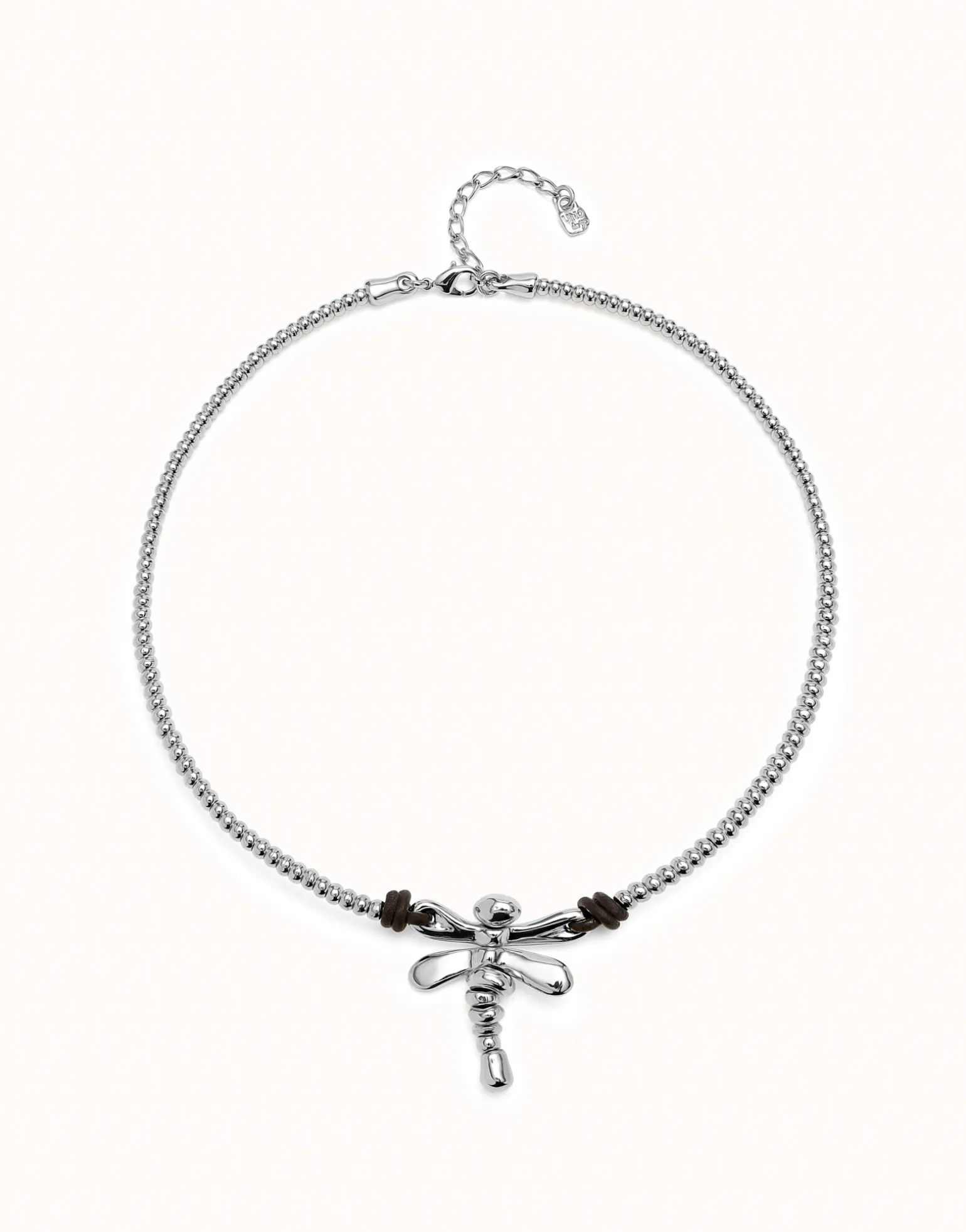 Short pendant necklace with dragonfly