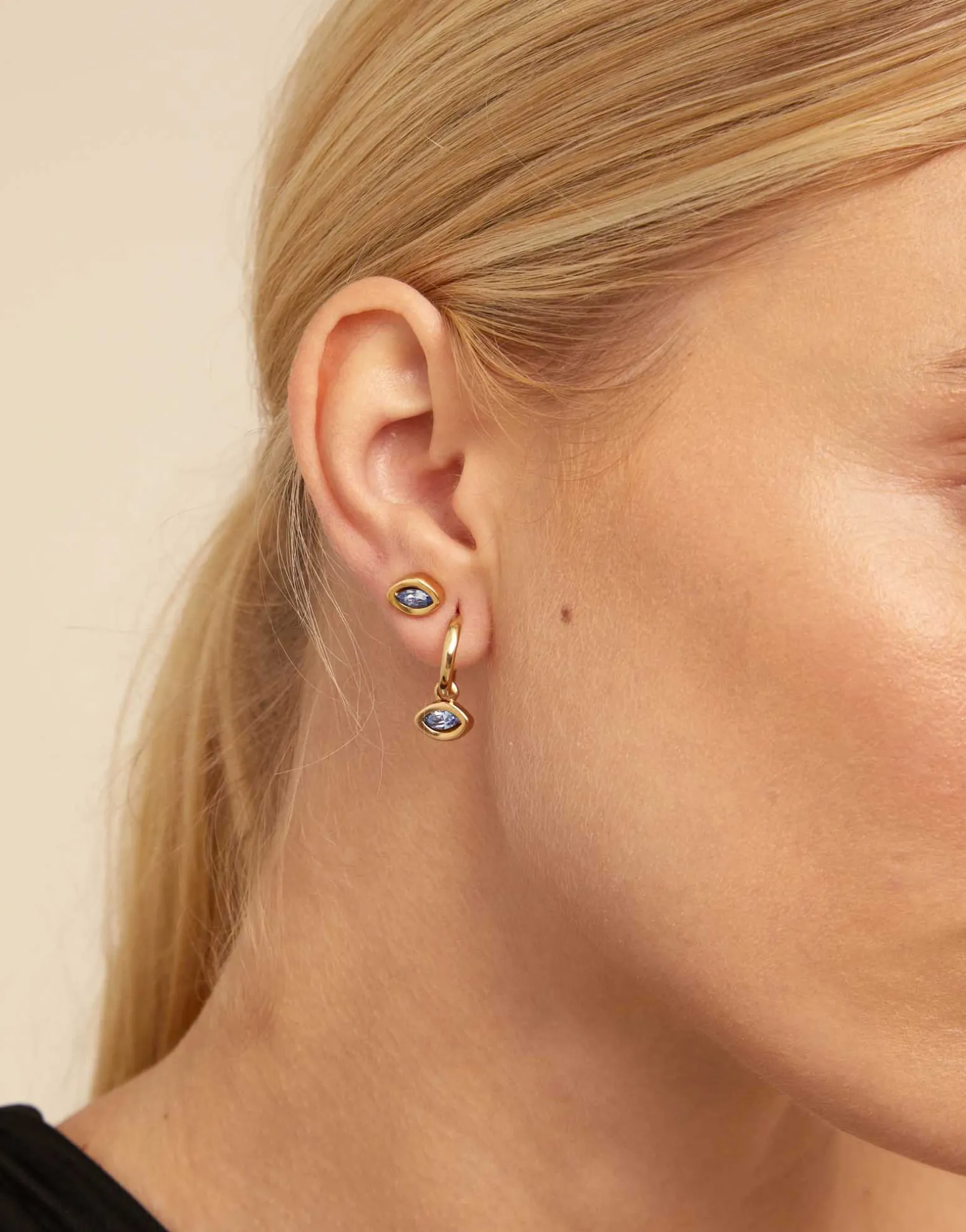 Single Hoop Charm With A Crystal