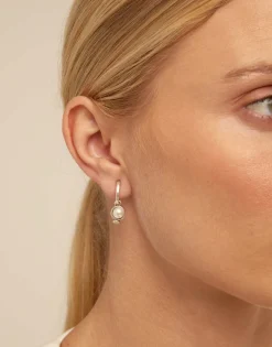 Single Hoop Charm With A Pearl