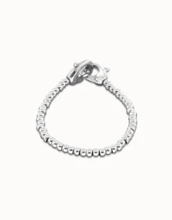 Small beads bracelet with interlocking carabiner
