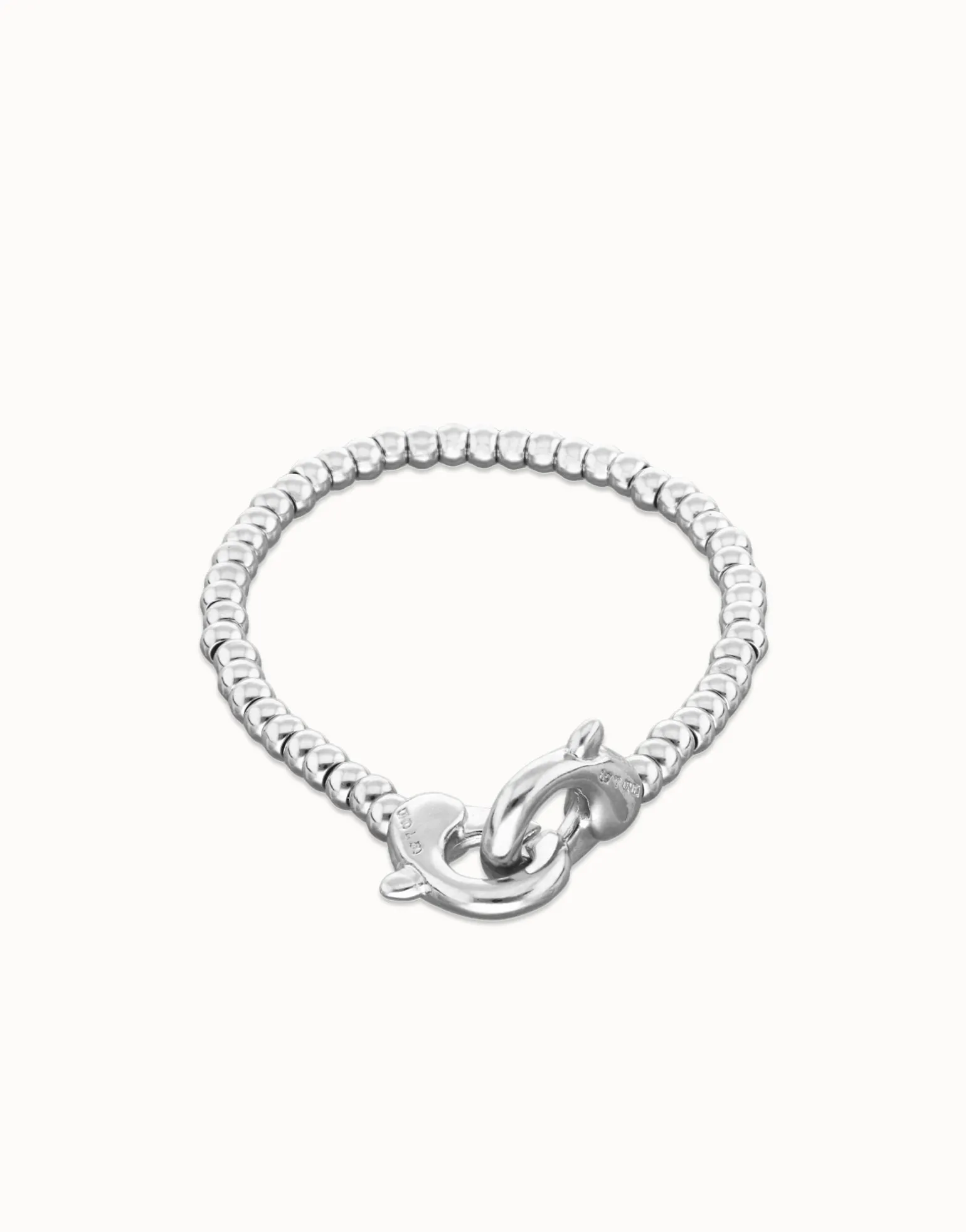 Small beads bracelet with interlocking carabiner