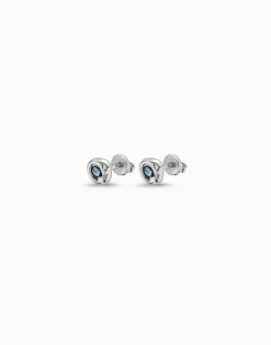 Sterling silver-plated earrings with crystal