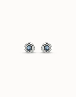 Sterling silver-plated earrings with crystal
