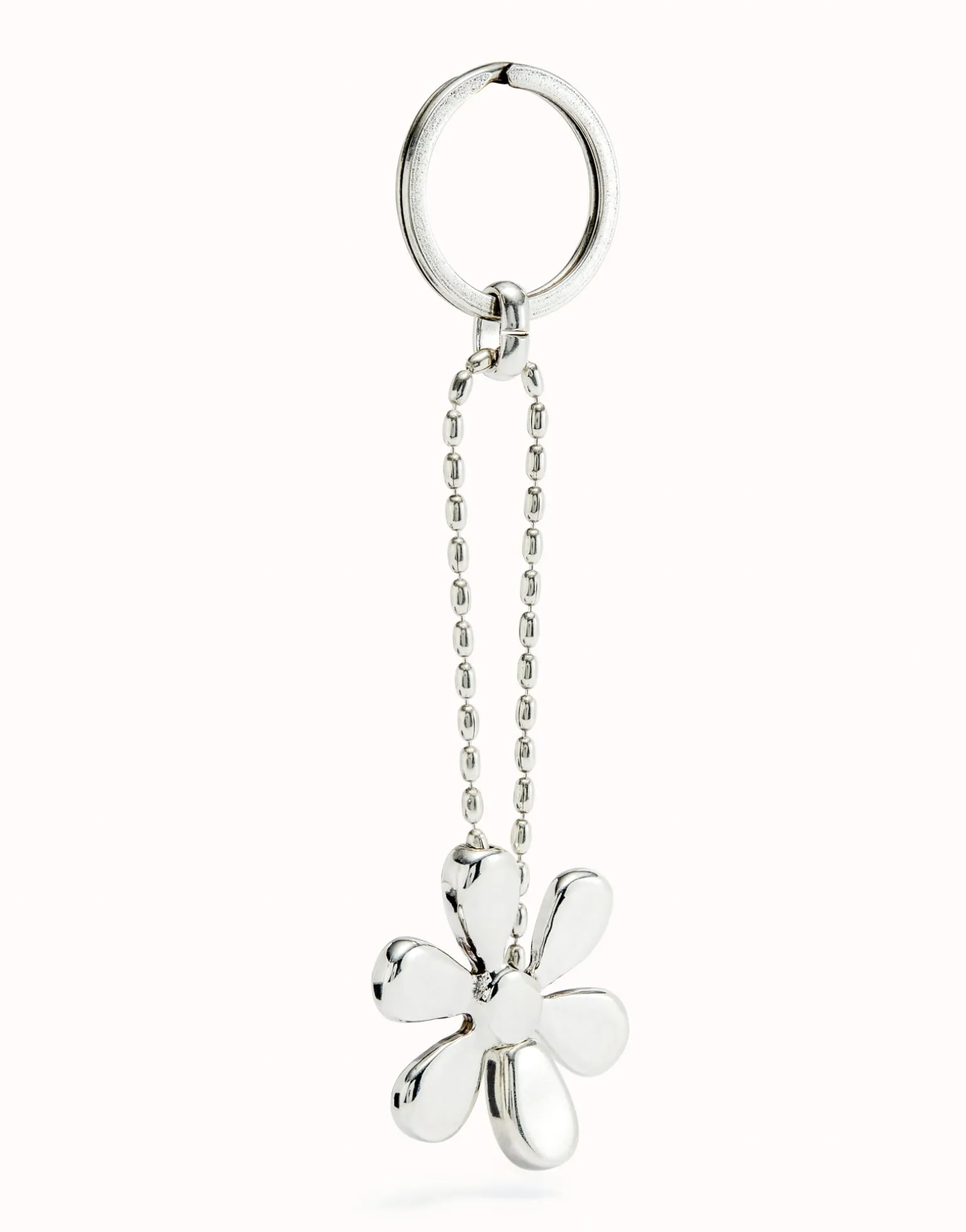 Sterling silver-plated flower key-ring
