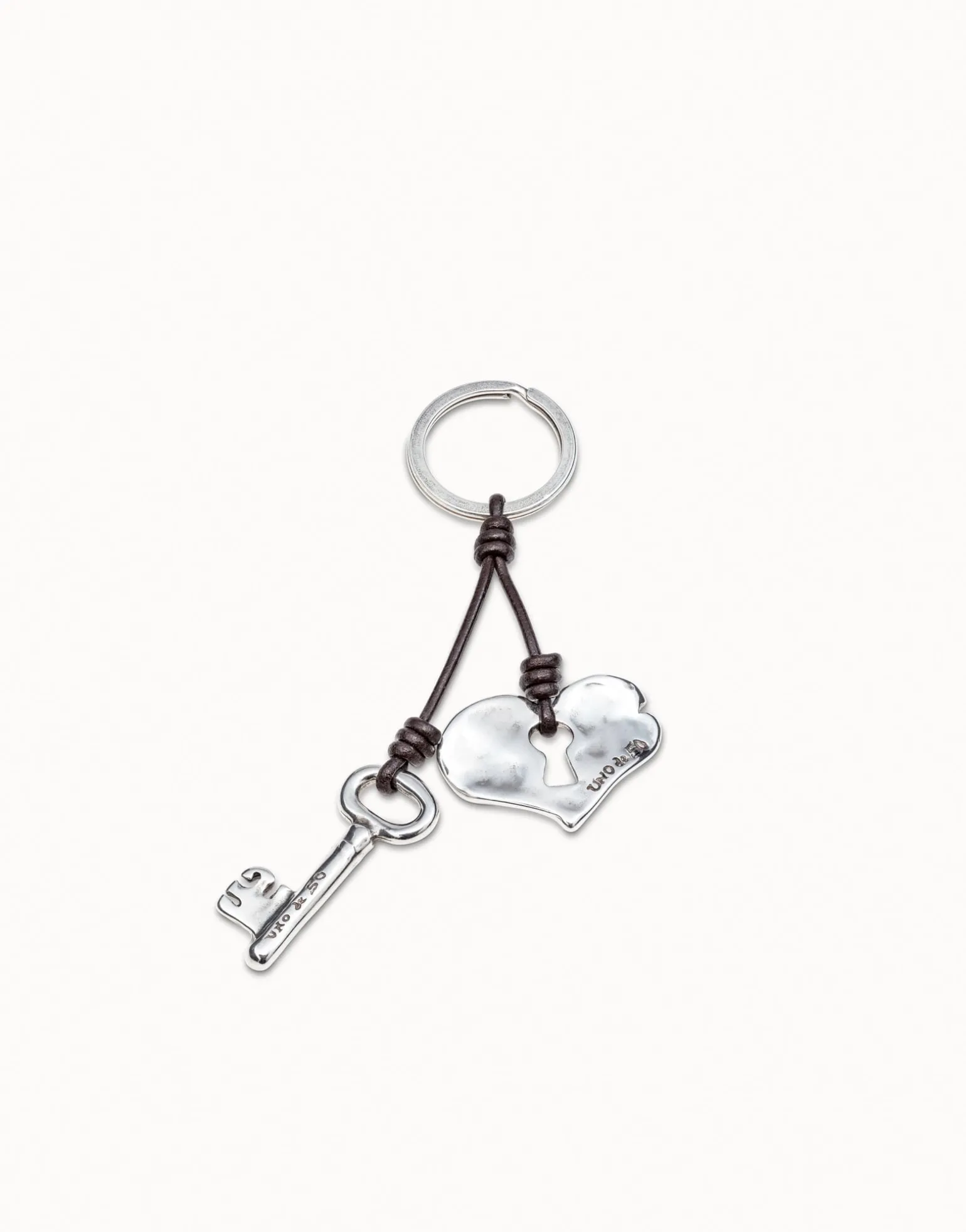 Sterling silver-plated heart key-ring