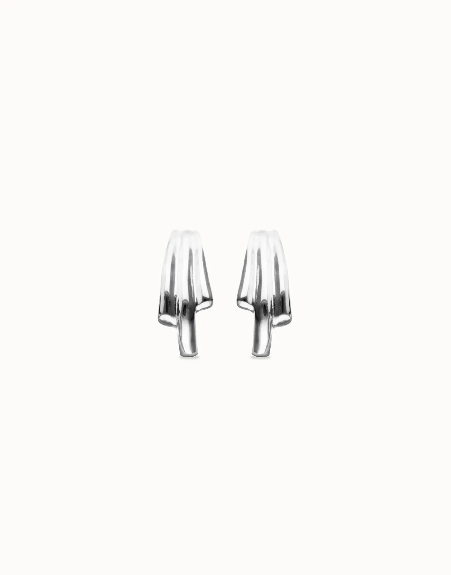 Stud earrings with elongated organic shapes
