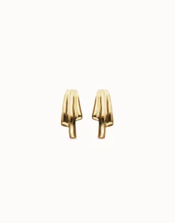Stud earrings with elongated organic shapes