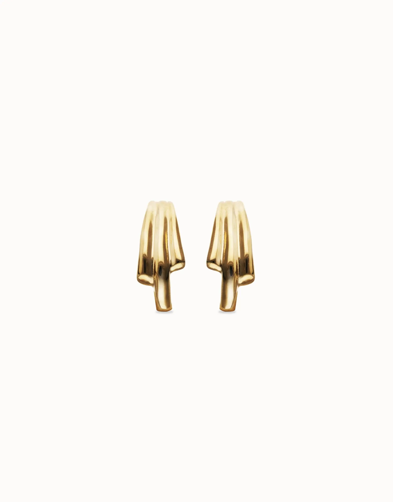 Stud earrings with elongated organic shapes