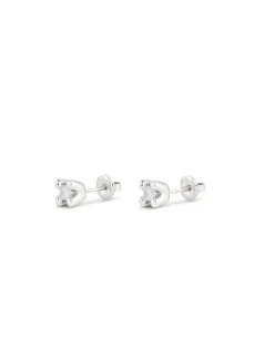 Stud earrings with white cubic zirconia