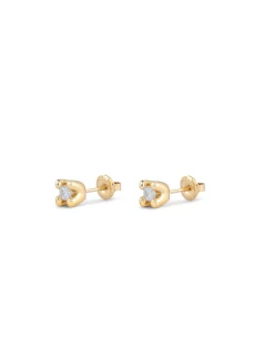 Stud earrings with white cubic zirconia