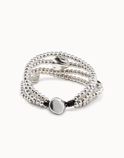 Three strand leather beaded bracelet